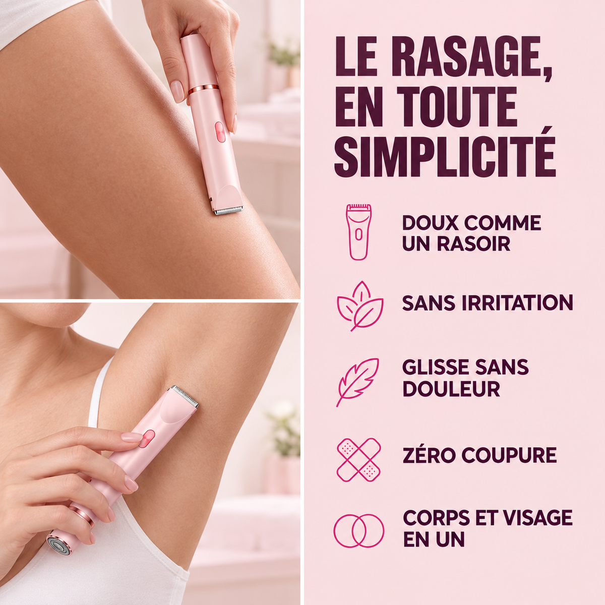 Le rasage en toute simplicité : doux, sans irritation, sans coupure